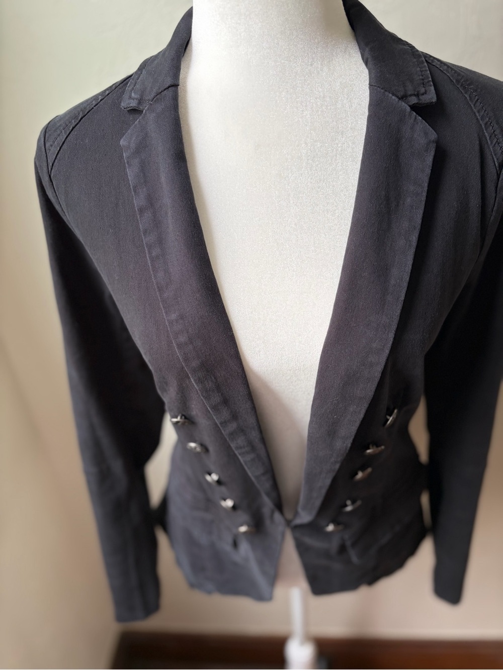 Free People Black Military Button Blazer Jacket XS - Picture 8 of 13